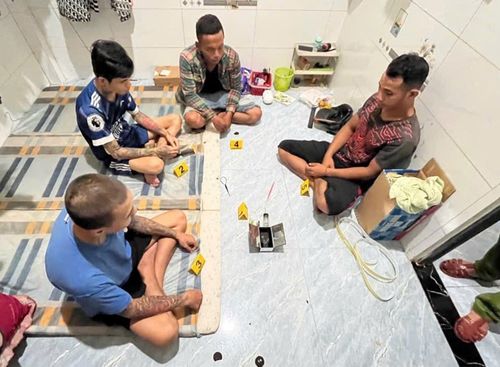 Công an xã Mỹ Thuận phát hiện, xử lý kịp thời các đối tượng tổ chức sử dụng trái phép chất ma túy. Ảnh: Công an xã Mỹ Thuận cung cấp
