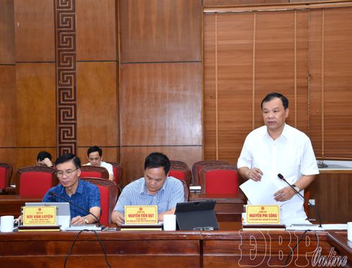 Lãnh đạo Sở Tài chính trình bày nội dung dự thảo thuộc thẩm quyền.