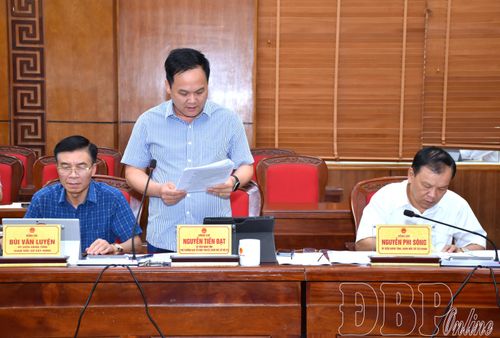 Lãnh đạo Sở Nội vụ phát biểu tại phiên họp.