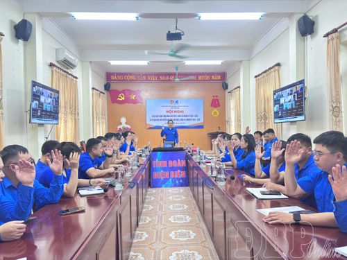 Đại biểu biểu quyết thông qua dự thảo Nghị quyết Hội nghị Ban Chấp hành Tỉnh đoàn.