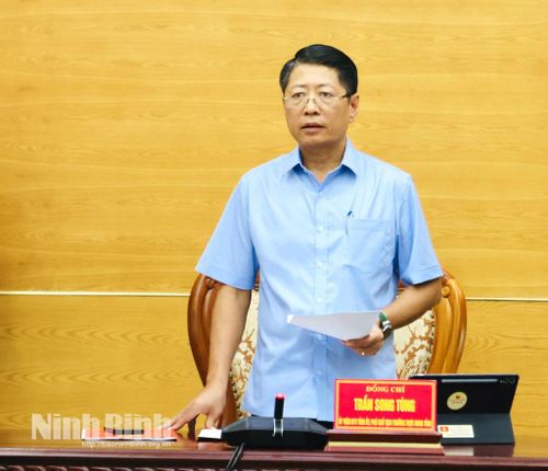 Đồng chí Trần Song Tùng, Ủy viên Ban Thường vụ Tỉnh ủy, Phó Chủ tịch Thường trực UBND tỉnh phát biểu thảo luận tại tổ số 2.