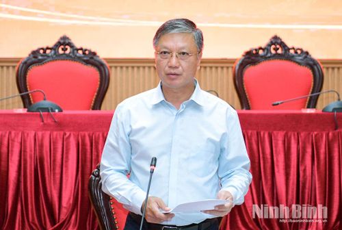 Đồng chí Đinh Việt Dũng, Ủy viên Ban Thường vụ Tỉnh ủy, Trưởng Ban Tổ chức Tỉnh ủy phát biểu thảo luận tại tổ số 3.