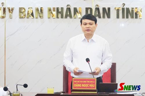 Đồng chí Phó Chủ tịch UBND tỉnh phát biểu tại phiên họp.