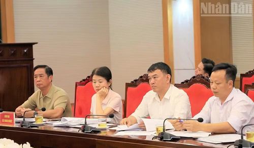Đại diện doanh nghiệp có dự án đang gặp khó khăn tại cuộc làm việc.