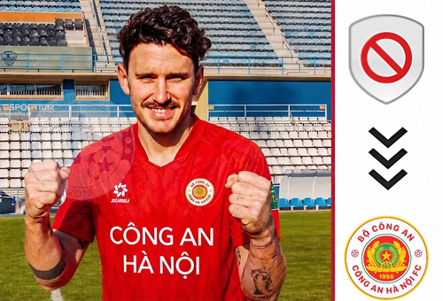 CLB Công an Hà Nội ra mắt ngoại binh Damia Sabater. Ảnh: Công an Hà Nội FC
