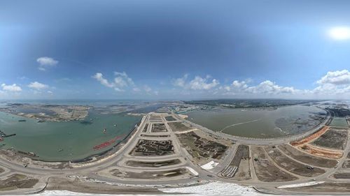 Phạm vi lấn biển của dự án có diện tích 1.357 ha, diện tích khu vực san nền là 906 ha với cao độ trên 2,9 m (so với cao độ Hòn Dấu).