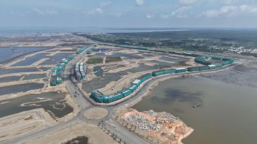 Một góc Khu đô thị lấn biển Cần Giờ nhìn từ trên cao.