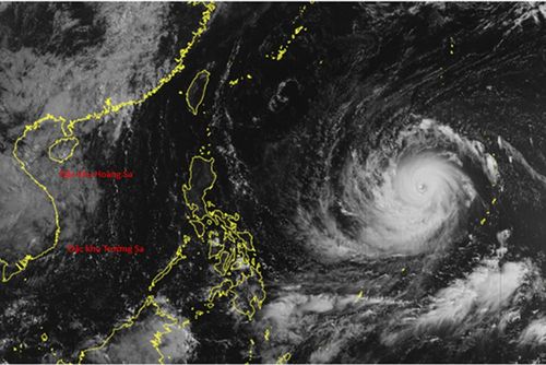 Hình ảnh của siêu bão Bavi trên ảnh mây vệ tinh Himawari của Nhật Bản lúc 7h30 sáng 7/7/2026. Nguồn: NCHMF