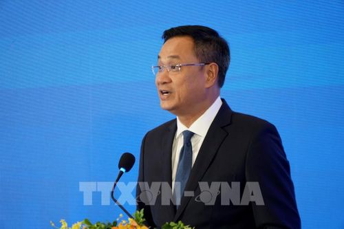 Ông Lê Ngọc Quang, Ủy viên Trung ương Đảng, Bí thư Thành ủy Đà Nẵng phát biểu tại buổi lễ. Ảnh: Quốc Dũng - TTXVN 