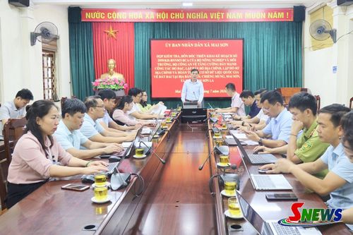 Sở Nông nghiệp và Môi trường họp kiểm tra, đôn đốc tiến độ xây dựng cơ sở dữ liệu đất đai đối với các xã Chiềng Mung, Mai Sơn, Tà Hộc và Chiềng Sung.