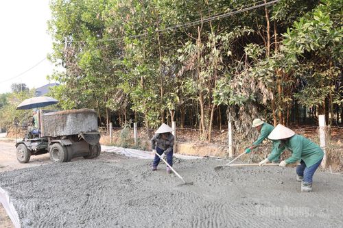 Tuyến đường giao thông ở thôn Gò Ho được hoàn thiện với sự đồng thuận cao của nhân dân.