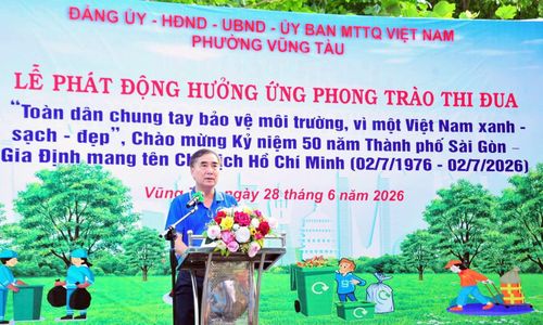 Lễ Phát động "Toàn dân chung tay bảo vệ môi trường vì một Việt Nam xanh - sạch - đẹp" tại phường Vũng Tàu.