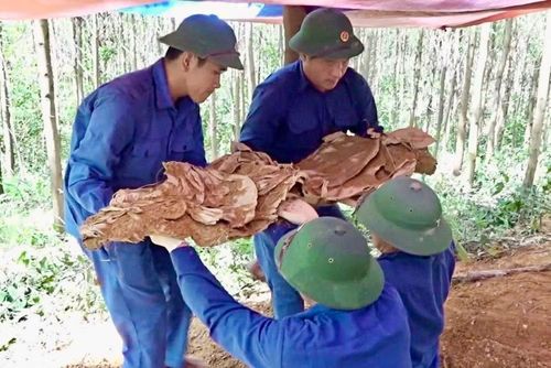 Hài cốt liệt sĩ được tìm thấy ở đồi Chôm Chôm, bản Chùa, xã Hiếu Giang, Quảng Trị.