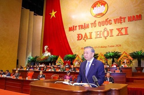 Tổng Bí thư, Chủ tịch nước Tô Lâm phát biểu chỉ đạo tại Đại hội đại biểu toàn quốc MTTQ Việt Nam lần thứ XI, nhiệm kỳ 2026-2031. Ảnh: Quang Vinh/Trang TTĐT MTTQ Việt Nam