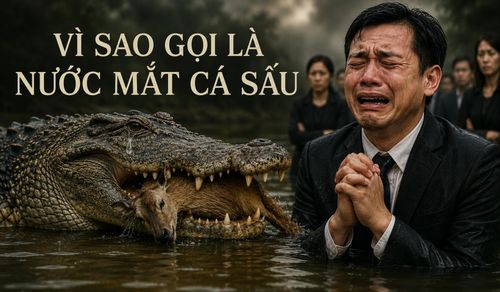 Vì sao gọi là “nước mắt cá sấu”? (Ảnh: AI)