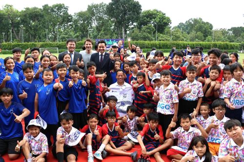  Ông Etienne Ranaivoson, Tổng Lãnh sự Pháp tại TP.HCM tại ngày hội Bóng bầu dục quốc tế (Rugby) vào tháng 11/2025. Ảnh: Tổng Lãnh sự quán Pháp tại TP.HCM. 
