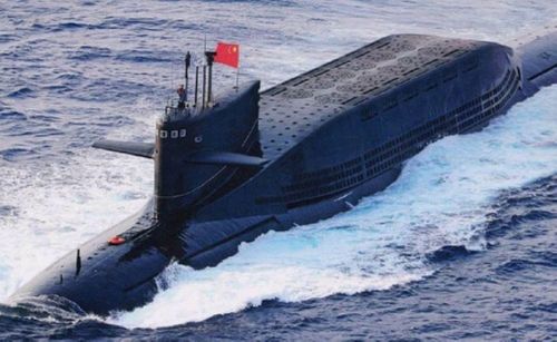 Tàu ngầm Type 094 có trọng lượng rẽ nước lớn nhất của Trung Quốc: Ảnh: Sina