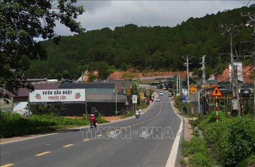 Đường Cam Ly - Phước Thành đi qua các khu vực sản xuất nông nghiệp, điểm tham quan, du lịch nổi tiếng của Đà Lạt. Ảnh: Nguyễn Dũng/TTXVN