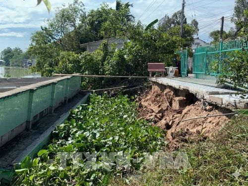 Hiện trường vụ sạt lở. Ảnh: TTXVN phát