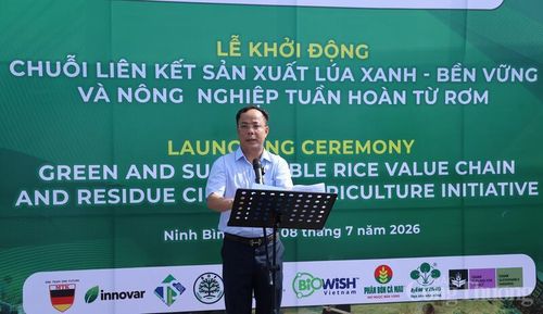 Ông Nguyễn Sinh Tiến, Phó Giám đốc Sở Nông nghiệp và Môi trường tỉnh Ninh Bình phát biểu tại sự kiện. Ảnh: Phương Nam