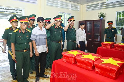 Cà Mau sẽ đẩy mạnh ứng dụng công nghệ thông tin và chuyển đổi số trong quản lý hồ sơ, theo dõi chặt chẽ toàn bộ quy trình từ khâu lấy mẫu, bảo quản, vận chuyển đến bàn giao cho cơ quan giám định ADN. (Ảnh chụp sáng 8/7/2026 tại Nghĩa trang liệt sĩ Xã Trần Văn Thời). Ảnh: VĂN ĐÔNG