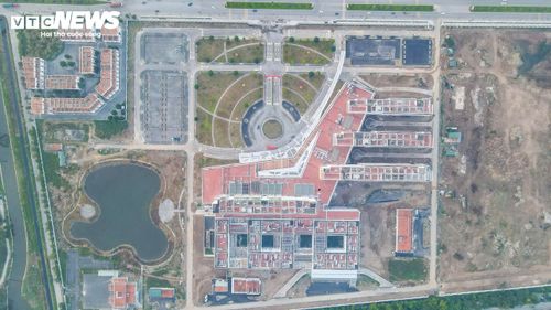 Bệnh viện Việt Đức cơ sở Ninh Bình nhìn từ trên cao. 