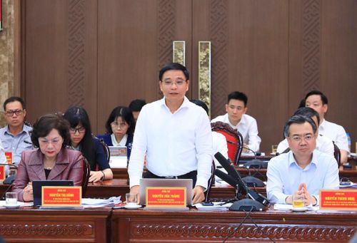 Phó Thủ tướng Chính phủ Nguyễn Văn Thắng phát biểu tại buổi làm việc. Ảnh: Quang Thái