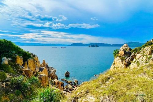 Biển xanh nhìn từ Đồi Cổ Thạch. Ảnh: NL