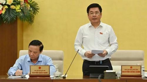Phó Chủ tịch Quốc hội Nguyễn Hồng Diên phát biểu kết luận nội dung làm việc. (Ảnh: THỦY NGUYÊN)
