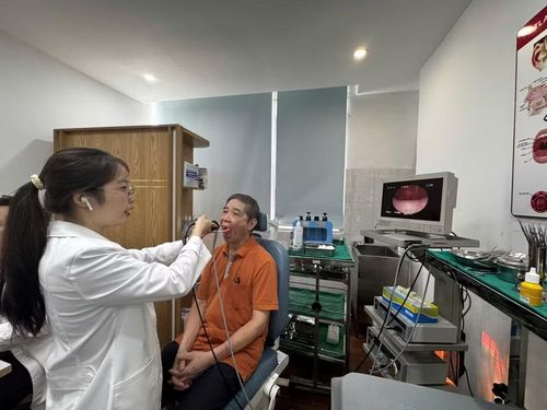 Bác sỹ khám, nội soi tai mũi họng. (Ảnh: PV/Vietnam+)