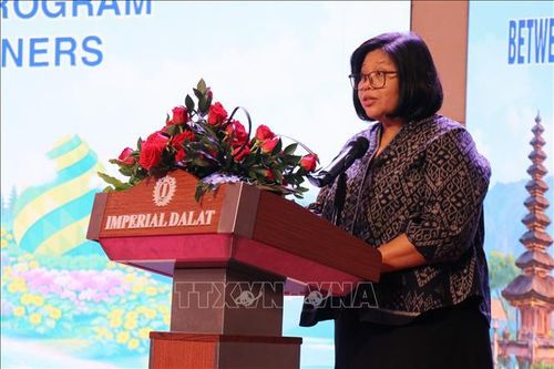 Bà Carolina Tinangon, Tổng Lãnh sự Cộng hòa Indonesia tại Thành phố Hồ Chí Minh phát biểu tại Chương trình.