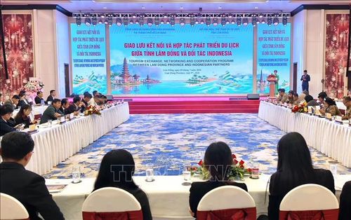 Quang cảnh Chương trình giao lưu kết nối và hợp tác phát triển du lịch giữa Lâm Đồng và đối tác Indonesia.