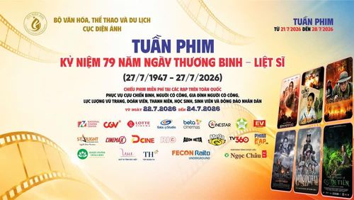 57 cụm rạp tại TP Hồ Chí Minh sẽ đồng loạt tổ chức các suất chiếu phim miễn phí phục vụ người dân trong dịp kỷ niệm 79 năm Ngày Thương binh - Liệt sĩ. Ảnh: Cục Điện ảnh