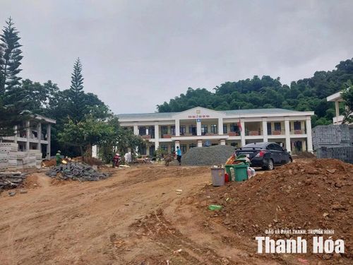 Công trường thi công Dự án đầu tư xây dựng Trường Nội trú liên cấp TH&THCS Na Mèo. Ảnh: Đỗ Đức