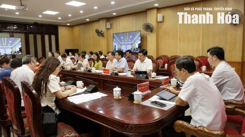 Toàn cảnh hội nghị tại điểm cầu Thanh Hóa.