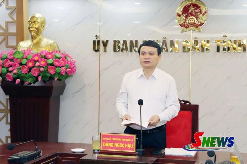 Đồng chí Đặng Ngọc Hậu, Phó Chủ tịch UBND tỉnh, phát biểu kết luận cuộc họp.