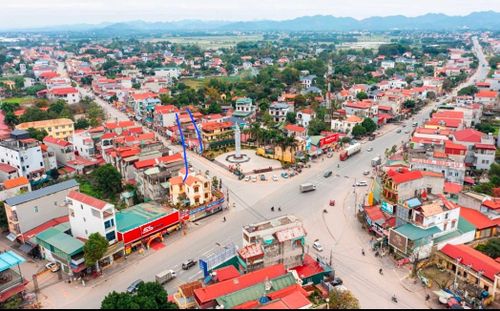 Một góc trung tâm xã Kép, tỉnh Bắc Ninh.