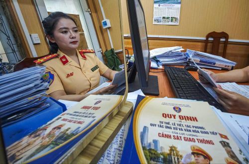 Góc làm việc của cán bộ thuộc bộ phận tiếp dân