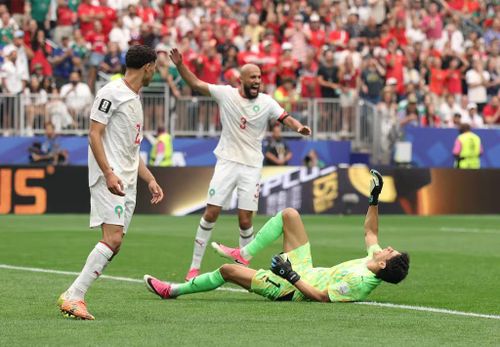 Các cầu thủ Morocco trong trận gặp Canada tại vòng 16 đội World Cup 2026. Ảnh: FIFA