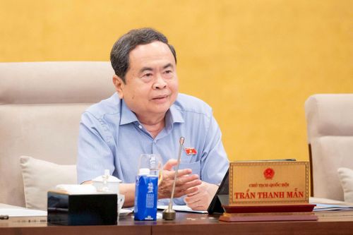 Chủ tịch Quốc hội Trần Thanh Mẫn phát biểu tại phiên họp. Ảnh: media.quochoi.vn