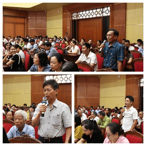 Bí thư, Trưởng thôn trên địa bàn xã Vân Đình phát biểu tại hội nghị. Ảnh: Lại Tấn
