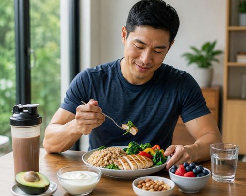 Chế độ dinh dưỡng đầy đủ protein, ngủ đủ giấc, thời gian phục hồi hợp lý cũng đóng vai trò quan trọng trong quá trình tăng sức mạnh và phát triển cơ bắp.