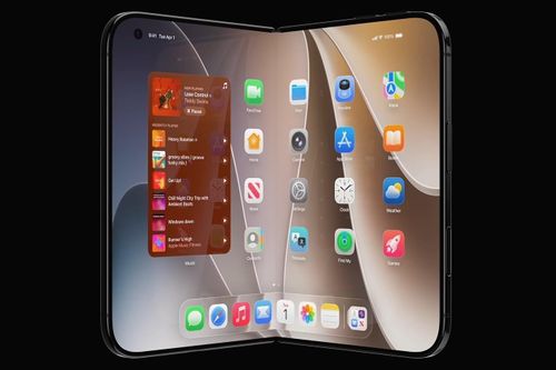 Ảnh dựng iPhone màn hình gập dựa trên tin đồn. Ảnh: Jon Prosser.