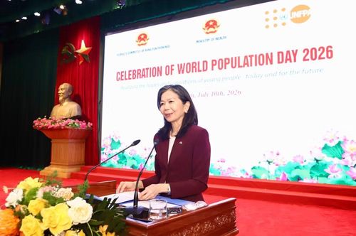 Bà Pauline Tamesis, Điều phối viên Thường trú Liên hợp quốc tại Việt Nam phát biểu.