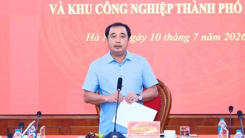 Đồng chí Trần Đức Thắng phát biểu kết luận cuộc làm việc.