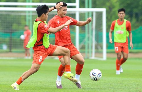 Tuyển Việt Nam sẵn sàng cho trận đấu tập với Gangwon FC. Ảnh: VFF