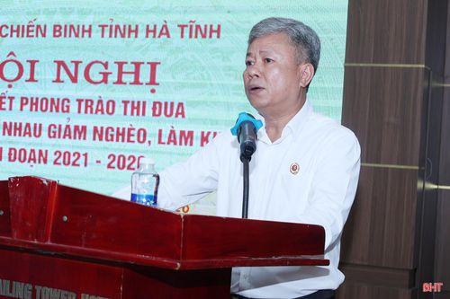 Ông Nguyễn Xuân Hải - Phó Chủ tịch Hội Doanh nhân Cựu chiến binh tỉnh chia sẻ kinh nghiệm trong thực hiện phong trào thi đia.