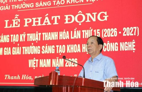 Chủ tịch Liên hiệp các Hội Khoa học Kỹ thuật Thanh Hóa phát biểu tại lễ phát động.