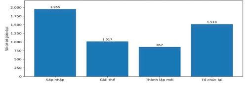 Các hình thức sắp xếp cơ sở giáo dục đã thực hiện. Nguồn: Bộ Giáo dục và Đào tạo.
