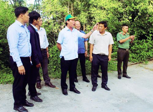 Đoàn công tác khảo sát đường lên đỉnh Ba Thê.